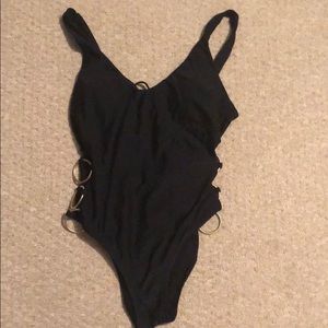 Black one piece bathing suit